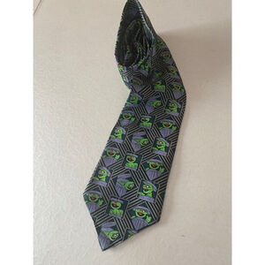 Men's NOVEL TIES Oscar the Grouch Green & Gray Novelty Tie One Size